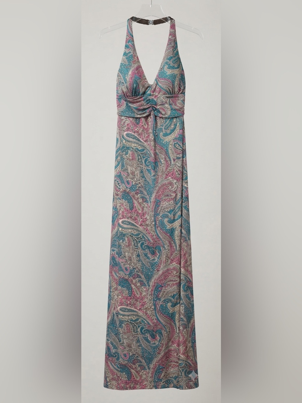 west loop Paisley Halter Maxi Skirt in Teal & Pink